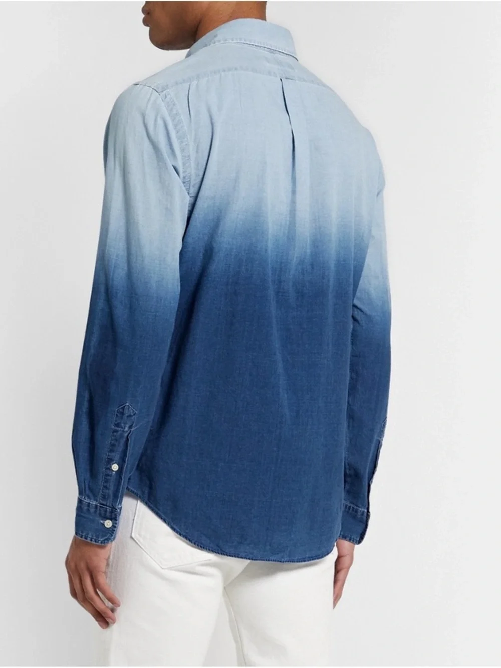 Polo Ralph Lauren Men's Classic Fit Dip-Dyed Shirt Blue Size L